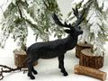Hirsch Schwarz Deko Figur Polyresin Weihnachten 15cm Hoch 6