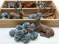 Natur Zapfen in Blau als  Streudeko, Weihnachtsdeko, Adventskranz Deko Herbs Tischdeko & Bastelprojekte 4