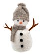 Filzfigur Schneemann Filz Deko Aufsteller mit Beige Mütze Tischdeko Weihnachten Geschenkidee 16cm H 6