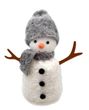 Filzfigur Schneemann Filz Deko Aufsteller mit Grauer Mütze Tischdeko Weihnachten Geschenkidee 16cm H 3