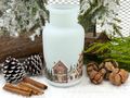 Weihnachtsvase aus Milchglas – Deko-Vase mit Wintermotiv & Schnee – für Advent, Tisch & Fensterbank 3