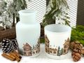 Windlicht aus Glas mit Häuser Dorf Advent Weihnachten Deko Tischdeko Winter 4