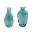Deko Vasen SET aus Glas in Petrol Tischdeko Glasvasen Deko für Blumen, Gräser & Trockenblumen 2 Stück 1