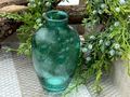 Kleine Petrol Glasvasen - Blumenvasen für Tischdeko SET 4
