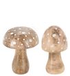 Deko Pilze Natur Aufsteller Mangoholz Herbst Weihnachten Adventskranz Tischdeko Waldpilze 2-er SET 10cm 1
