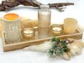 Adventstablett - Deko Tablett Set mit eine Vase, Windlicht, 2 Teelichthaltern & ein Kunstzweig 2