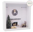 Geschenkrahmen Holz Bilderrahmen Diorama Geldgeschenk Gutschein Weihnachten XMAS Kamin LED Lichterkette 1