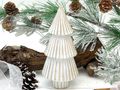 Holz-Weihnachtsbaum geriffelt, Weiß, Beige, Anthrazit – Deko für Advent, Winter, Tischgestaltung und stilvolle Weihnachtsmomente 6