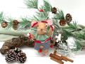 Filzmäuse als Weihnachtsanhänger wahlweiße in zwei Varianten: Maus Braun mit Reifen oder Maus Weiß Springseil 6