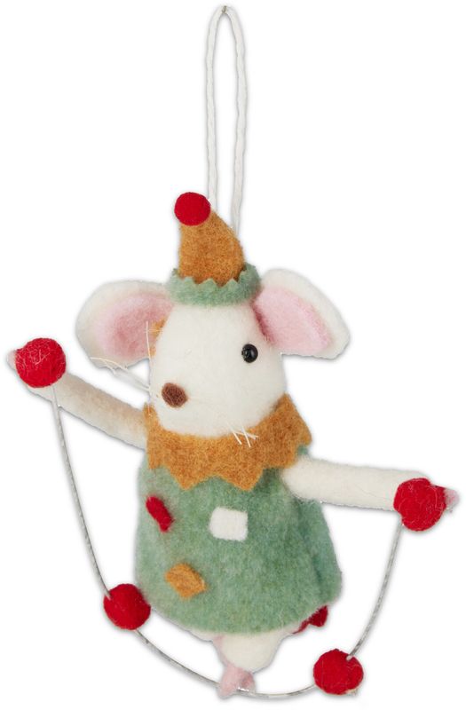 Maus Filz Christbaumschmuck handgemachte Deko-Figur–Anhänger Weihnachten Geschenkidee 16cm