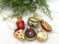 Christbaumschmuck Essen Set aus Glas – Donut, Brezel, Burger, Pizza, Hotdog & Pommes  4