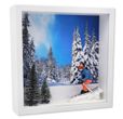 Geschenkrahmen Holz Bilderrahmen Diorama Geldgeschenk Gutschein Skifahrer Winterlandschaft Weihnachten  1