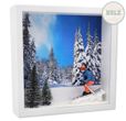 Geschenkrahmen Holz Bilderrahmen Diorama Geldgeschenk Gutschein Skifahrer Winterlandschaft Weihnachten  1