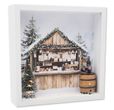 Geschenkrahmen Holz Bilderrahmen Diorama Geldgeschenk Gutschein Weihnachtsmarkt Glühwein LED Tannenbaum 1
