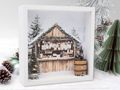 Bunt Geschenkrahmen Holz Bilderrahmen Diorama Geldgeschenk Gutschein Weihnachtsmarkt Glühwein LED Tannenbaum 2