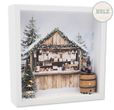 Geschenkrahmen Holz Bilderrahmen Diorama Geldgeschenk Gutschein Weihnachtsmarkt Glühwein LED Tannenbaum 1