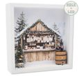 Geschenkrahmen Holz Bilderrahmen Diorama Geldgeschenk Gutschein Weihnachtsmarkt Glühwein LED Tannenbaum 1