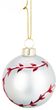 Christbaumschmuck Baseball Glas Hängedeko Kugel Silber Rot Weihnachten Ornament Anhänger Deko 1
