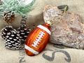 Glas Christbaumschmuck American Football in Kupfer, Weiß & Gold mit Glitzer - Adventskranz Deko 3