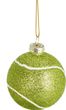 Christbaumschmuck Tennisball aus Glas Grün Weiß Glitzer Weihnachten Geschenk Adventskranz Anhänger Deko 1