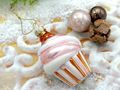 Cupcake Muffins aus Glas - handbemalte Weihnachtskugel, Christbaumschmuck, Anhänger, Baumkugel, Deko Weihnachten 4