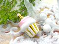 Cupcake Christbaumschmuck aus Glas in Gold mit Glitzer 4