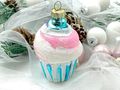 Christbaumschmuck Cupcake Glas zum Aufhängen Weihnachtsbaum Anhänger Christbaumanhänger Weihnachtsbaumschmuck Muffin Gebäck 4