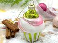 Christbaumschmuck Cupcake Glas zum Aufhängen Weihnachtsbaum Anhänger Christbaumanhänger Weihnachtsbaumschmuck Muffin Gebäck 2