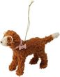 Christbaumschmuck Hund Labradoodle Labrador Pudel Braun Rosa Brille Ornament Anhänger Fell Deko 1
