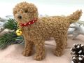 Brauner Deko-Hund mit rotem Halsband & goldener Glocke – Christbaumschmuck, Geschenk oder Deko für Tierfreunde 4