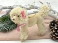 Anhänger Pudel mit ''Lucky'' Anhänger am Rosa Halsband Christbaumschmuck Weihnachtsanhänger  2