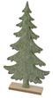 Tannenbaum aus Filz auf Holzsockel - beidseitig gestaltet, Salbei Grün & Natur Weihnachten Deko Aufsteller 31,5cm 1