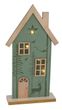 Deko Filz Haus Holzfuss Salbei Grün LED Licht - batteriebetrieben Leuchthaus Timerfunktion Weihnachten 35x18x6cm 1