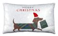 Kissen Hund Dackel Merry Christmas Weihnachten Sofakissen Deko Geschenk 50 x 30cm 1