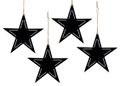 Deko Sterne Metall Schwarz Christbaumschmuck Weihnachten Hängedeko Adventskranz Basteln 10cm 4 Stück  1