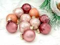 45 Weihnachtskugeln Christbaumkugeln Rosé Mix Glas Christbaumschmuck Weihnachtsdeko 2