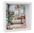 Geschenkrahmen Holz Diorama Geldgeschenk Gutschein Geburt Taufe Grün Beige Kinderzimmer Boho PERSONALISIERT 1