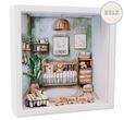 Geschenkrahmen Holz Diorama Geldgeschenk Gutschein Geburt Taufe Grün Beige Kinderzimmer Boho PERSONALISIERT 1