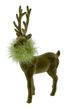 Hirsch Samt Beflockt Grün stehend Weihnachten Tischdeko Weihnachtsdekoration Herbst Deko Figur 19cm H 1
