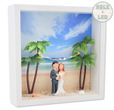 Geschenkrahmen Holz Diorama Geldgeschenk Gutschein Hochzeit Strand Strandhochzeit LED 1