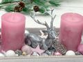 Adventskranz Tablett in Rosa und Silber Grau als Adventstablett, Tischdekoration, Fenster Deko oder Geschenk 4