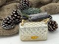 Glitzernde creme Handtasche als Christbaumschmuck Baumschmuck Deko Geschenkidee 2