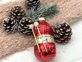 Christbaumschmuck Gas Rot Anhänger Geschenk für Strickfans, Deko für Wollgeschäfte, Strickladen, Nähatelier & Bastelzimmer 4