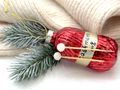 Wollknäuel mit Stricknadeln aus Glas Rot Christbaumschmuck Weihnachtsbaumschmuck Anhänger Weihnachtsdeko 3
