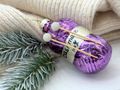 Christbaumschmuck Glas Strickgarn Lila Wolle Weihnachtskugeln Strickwolle Weihnachtsbaumschmuck Deko 2