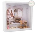 Geschenkrahmen Holz Geldgeschenk Gutschein Geburt Taufe Baby Beige Rosa Kinderzimmer Boho PERSONALISIERT 1