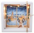 French Bulldogge Geldgeschenk Hund am Fenster Schnee Dorf Weihnachten Girlande LED Geschenk 4