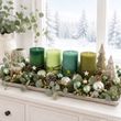 4 Adventskerzen Grün mit Holzstern – Deko Stumpenkerzen Weihnachten Salbei Olive Softgrün Dunkelgrün 5