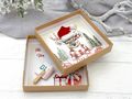 nachhaltige Geldgeschenk Box für Weihnachten Motiv Hirsch mit Weihnachtsmütze - ideal für Geld oder Gutscheine 3
