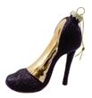 Christbaumschmuck High-Heel Schwarz Glitzer Gold Elegant Weihnachten 10cm Hoch 1